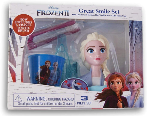 Entertainment One Frozen 2 Elsa Smile Set - Toothbrush Holder, Toothbrush & Rinse Cup...