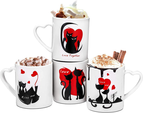 Bruntmor 18 Oz Coffee Mugs Set of 4 | 18 Ounces Large Porcelain Gradient Blue Stacking Plain Mugs | Best Tall Coffee Mug Set/Cups For Birthday, Th...