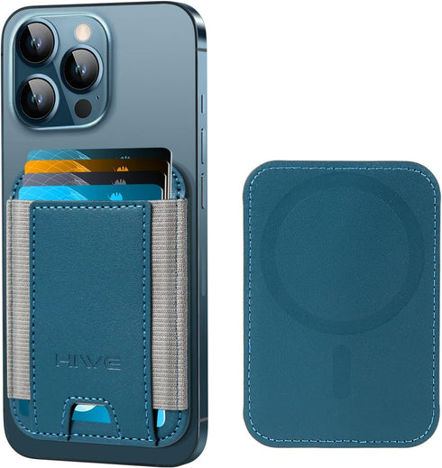HiWe for MagSafe Wallet, Magnetic Card Wallet Holder for iPhone 15/14/13/12 Series, Leather Wallet, Fit 6 Cards, Slim, RFID Blocking, Navy Blue......