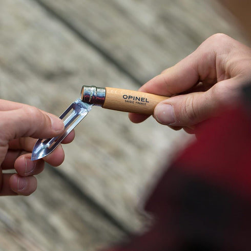 Opinel No.6 Folding Peeler - Outdoor Camp Kitchen and Picnic Folding Tool...