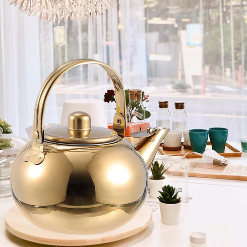 Cabilock Stainless Steel Teapot 1000ML Teapot with Removable Infuser & Spout Filter, Thicken Tea Kettle Stovetop Safe Teapot Infuser Kettle for Co...