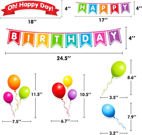 EAMAY Happy Birthday Bulletin Board Sets, Preschool & Kindergarten Classroom Decorations, Back to School Classroom Supplies, Cardstock Colorful Cu...