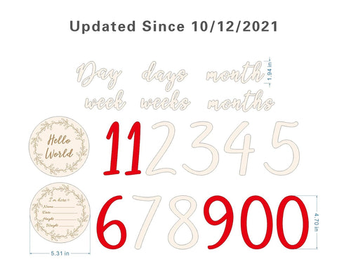 Baby Milestone Numbers|Baby Photo Props Wooden|Newborn Birth Announcement Card Wooden|...