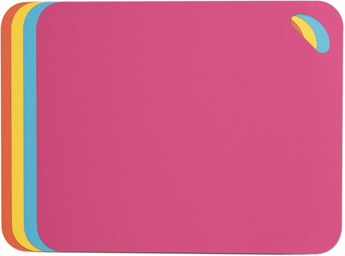 Dexas Heavy Duty Cutting Board Grippmat, Flexible Cutting Boards for Kitchen, Set of 4, Non Slip Plastic Board Cutting Mat 11.5 by 14 inches, Brig...