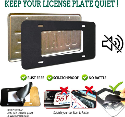 Police Thin Blue Line License Plate Frame- Patriotic Carbon Fiber Car Tag Holder, American Flag Black Aluminum Bracket with Screw, Cap Covers, Dec...
