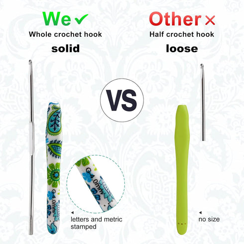 5.5mm Looen Crochet Hook, Ergonomic Handle for Arthritic Hands, Soft Rubber Grip Extra Long? Knitting Needles for Crochet Beginners, Knitting Enth...