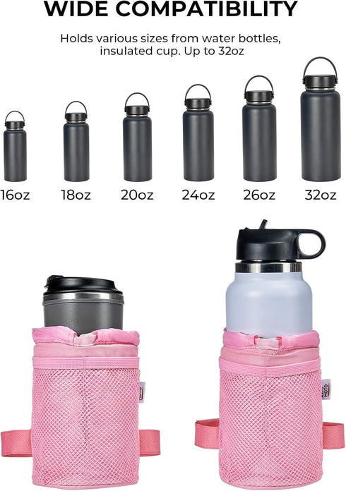 KEMIMOTO Bike Cup Holder, Bike Water Bottle Holder Handlebar with Mesh Pockets Oxford Fabric Bicycle Drink Cup Holder for Mountain Bike Road Kids ...