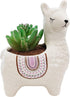 Succulent Pot, 4.5 Inch Alpaca Shaped Ceramic Succulent Cactus Flower Plant Pot Planter for Home Garden Office Decoration (Plant Not Included) (Wh...