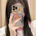 Jusy Oil Painting Flower Compatible with iPhone 11 Pro Max Case, Colorful Retro Floral Cute Curly Wave Frame Women Girls Cover for Apple 11 Pro Ma...