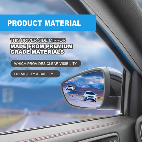 Left Driver Side View Heated Mirror Glass Replacement for 2012 2013 2014 2015 2016 2017 2018 Ford Focus Side Mirror Glass With Rear Holder Replace...