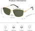Retro Polarized Sunglasses Vintage Rectangular Metal Frame Sun Glasses AP3635...