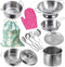 Cookware Pots and Pans Play Set with Cooking Mini Stainless-Steel Kitchen Cooking Utensils Toys,Pretend Toys for Kids, Educational?Development Toy...
