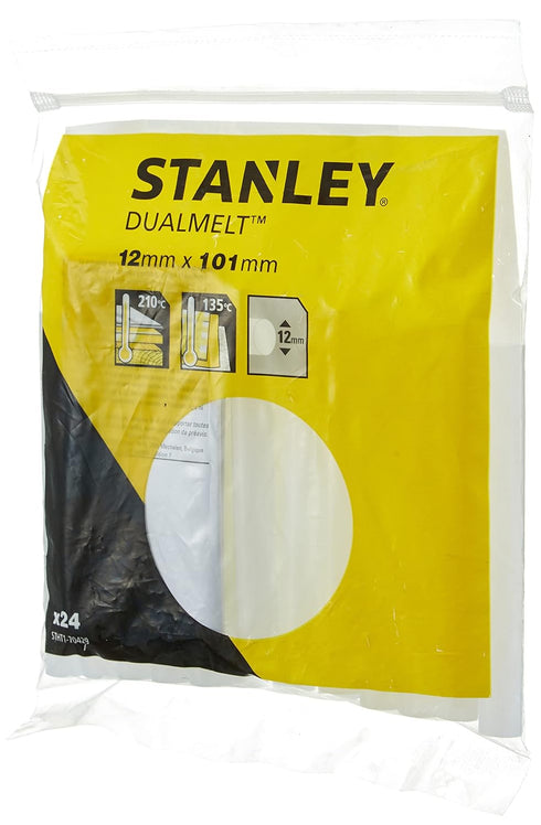 Stanley STHT1-70429 12 x 101mm Hot Melt Glue Stick - Clear (24 Pieces)...