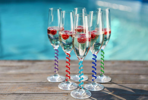 Wine Glass Charms Set of 8 Silicone Drink Markers for Cocktails, Martinis, Champagne Flutes and More...