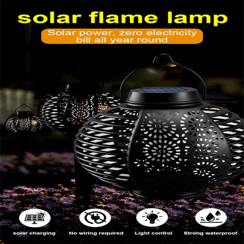 3.7v 10w Solar Lantern Light Outdoor Ip65 Waterproof Round Garden Hanging Atmosphere Night Lamp Black...