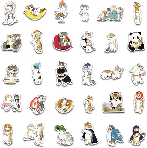 Cute Cat Stickers | 100 PCS | Vinyl Waterproof Stickers for Laptop,Guitar,Motorcycle,Bike,Skateboard,Luggage,Phone,Hydro Flask, Gift for Kids Teen...
