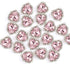 Heart Rhinestones 20pcs Sew-on Buttons Embellishments with Diamond, 14mm Heart Rhinestones Flatback, Pink...