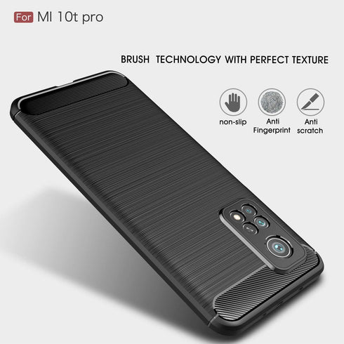 Case Compatible with Xiaomi Mi 10T Case, Compatible with Xiaomi Mi 10T Pro Case, Carbon Fiber Texture Design Shock Absorption Case Made for Xiaomi...