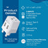 Ceptics UK Travel Adapter Plug - with 2 USB + USA Socket Input - Type G - Ultra Compact - Safe Grounded Perfect for Cell Phones, Laptops, Camera C...