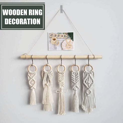 30 Pcs Wooden Rings, Macrame Wooden Rings, Natural Unfinished Solid Wood Rings for DIY Craft Pendant Connectors Jewelry Making (55 mm)...