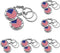 12 Pack US United States Keychain NYC Metal Key Ring Star Stripe US Flag Souvenir Patriotic Gift...