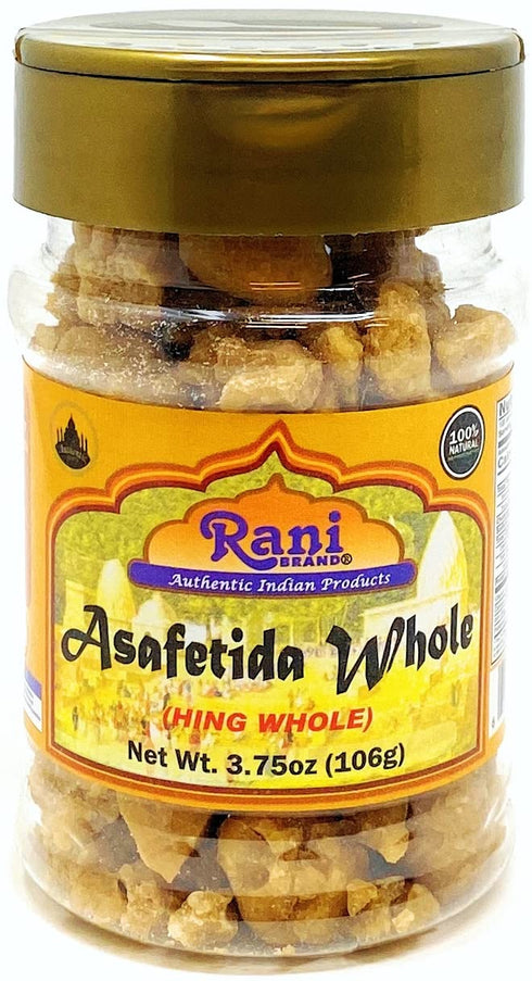 Rani Asafetida (Hing) Whole 3.75oz (106g) PET Jar ~ All Natural | Salt Free | Vegan | Non-GMO | Asafoetida Indian Spice | Best for Onion Garlic Su...