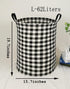 KUNRO Large Sized Storage Basket Waterproof Coating Organizer Bin Laundry Hamper for Nursery Clothes Toys (Black grid)...
