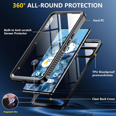 for Google Pixel 8 Pro Case Waterproof,Built-in?Screen & Camera Lens Protector??IP68 Underwater? Full Body Heavy Duty Protection?12FT Military Sho...