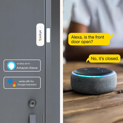 Smart Wifi Door/Window Sensor for Home| No Hub Required| Free App Alert, Works with Tuya Smart Life Devices, Compatible with Alexa, Google Home, S...