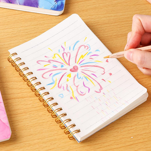 4PCS Mini Spiral Notepads, Pocket Notebooks A6 Small Spiral Journal College Ruled Notepads for Women Gift Office School Supplies...