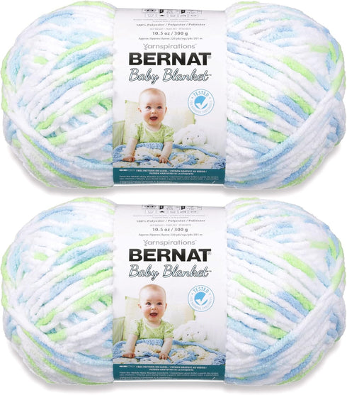 Bernat Baby Blanket Funny Prints Yarn - 2 Pack of 300g/10.5oz - Polyester - 6 Super Bulky - 220 Yards - Knitting/Crochet......