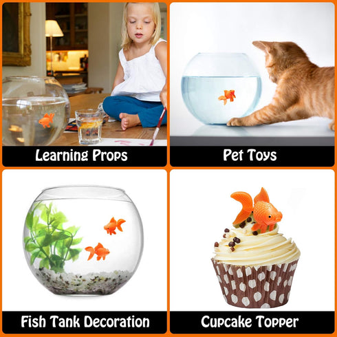 Sumind 30 Pieces Fake Goldfish Plastic Floating Artificial Aquarium Fish Realistic Moving Orange Goldfish Fish Ornament Decorations for Aquarium F...