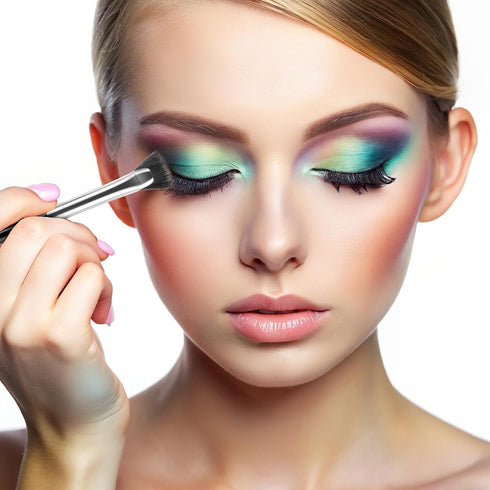 simarro 4Pcs Eyelash Brush Makeup Brush Set, Angle Brush Fan Angle Brush Straight Brush Steel Ruler Comb for Natural Lifted Eyelash Separator Eyeb...