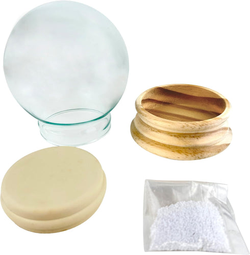 National Artcraft® 4" Water Globe Kit with Unfinished Birch Wood Base and Snow Flakes (Pkg/1)...