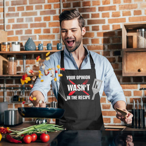 Funny Apron with 2 Pockets Adjustable Neck Strap Cooking Apron for Christmas, Thanksgiving Gift for Dad, Husband, Friends...