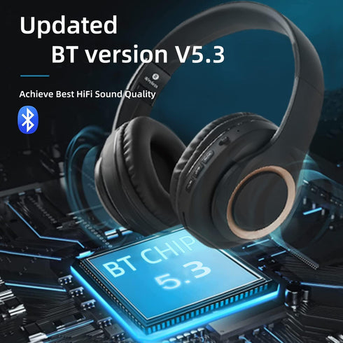 Bluetooth Headphones Over Ear with Microphone,BT Headphones,Foldable Wireless and Wired Stereo Headset Micro SD/TF, FM,Soft Earmuffs &Light Weight...