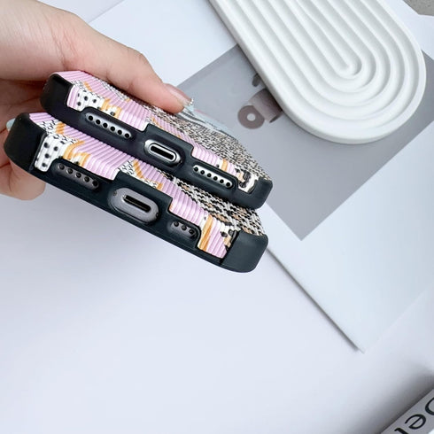 Compatible for iPhone 13 Case, Trendy Leather Animal Leopard with Cute Cow Milk Spot Pattern Design, Shockproof Slim Soft TPU Full Camera Lens Pro...