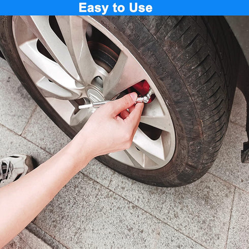 Pencil Tire Pressure Gauge (5-50PSI&10-75PSI), Sealed Zinc Alloy Nozzle and Silvery Aluminum Tube Body, Suitable for Bikes,Cars, Trucks...