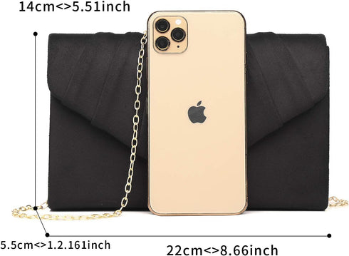 Labair Women's Evening Handbags Pleated Suede Evening Bag Velvet Clutch Bag Wedding Bridal Dress Purse....