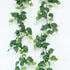 2 Strands Artificial Scindaps Vines Garland 73" Fake Vine with Silk Green Leaves Faux Hanging Plants Greenery Decoration for Bedroom Wall Party We...