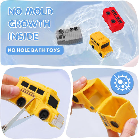 Bath Toys - Car Bath Toys Mold Free Bath Toys for Infants Toddlers,No Hole Bath Toys for Baby Toddlers,Bathtub Tub Water Pool Shower Toys for 1-6 ...