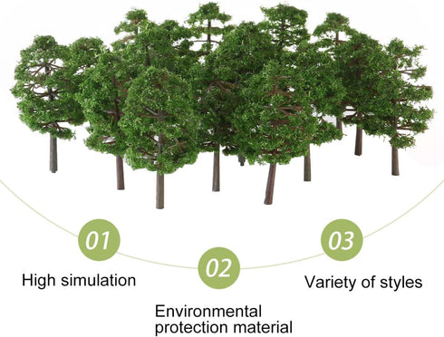 BESPORTBLE Artificial Trees Modle: 20pcs Architectural Micro 9CM Imitation Landscape Tree Model Scenery...