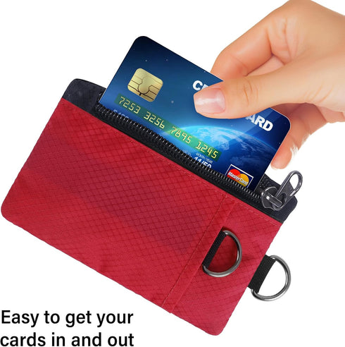 TATAANTY RFID Blocking Wallet, Minimalist Wallet for Men, Small Wallet for Women with Lanyard Keychain, ID Holder Zipper for Cards, Coins, Travel,...