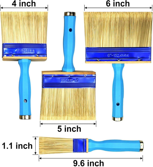 3 Pack (4,5,6inch) Heavy Duty Professional Stain Brush,Paint Brush,Paint Brushes,Double Thick 1.18 inch,Fence Brush,Paint Brush for Walls,Painters...