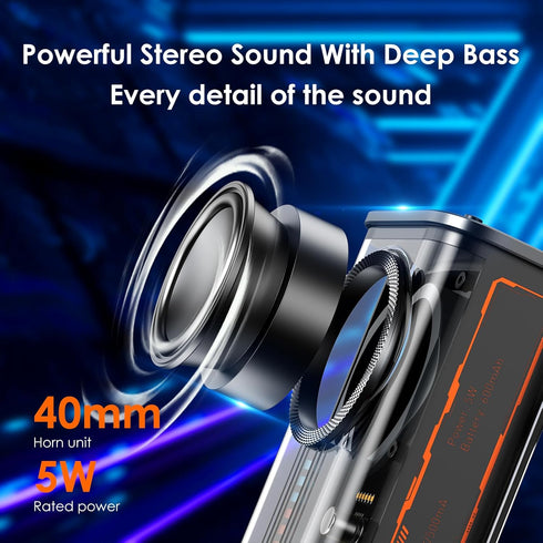 Portable Bluetooth Speaker with Lights, Transparent Wireless Mini Bluetooth Speaker with TWS, Perfect Small Speaker HD Sound and Bass for Office, ...
