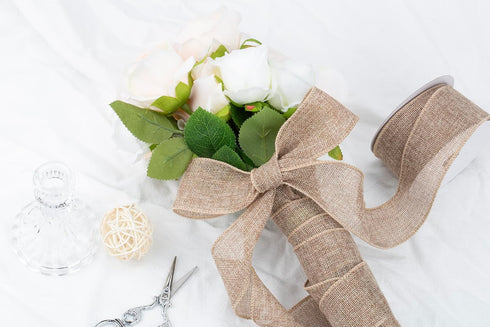 10-Yard Yellow Burlap Ribbon Wired Burlap Ribbon - 2 Inch Width for Gift Wrapping, Floral Arrangements, Wreath Making, and Christmas Decor...