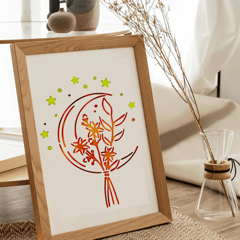 31PCS Flower Stencils for Painting Large Reusable Stencil Floral Bouquet Template Paint for Garden Outdoor Indoor Painting on Wood Wall Home Sign ...