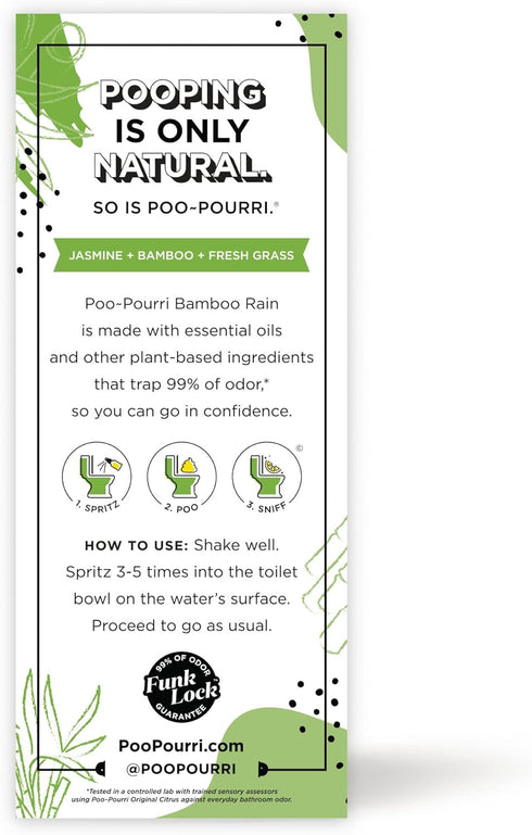 Poo-Pourri Before-You-Go Toilet Spray, Bamboo Rain, 2 Fl Oz - Jasmine, Bamboo and Fresh Grass...