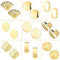 Hicarer 36 Pcs/ 18 Pairs Gold Plated Earring Studs for Jewelry Making Earring Posts with Loop Hole Ear Studs Kit Palm Leaf Shaped Flower Shell Ear...