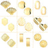 Hicarer 36 Pcs/ 18 Pairs Gold Plated Earring Studs for Jewelry Making Earring Posts with Loop Hole Ear Studs Kit Palm Leaf Shaped Flower Shell Ear...